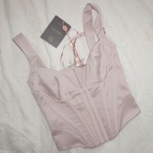 NWT House of CB “Liberty” Corset in Crystal Satin